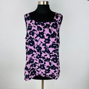 Ann Taylor Outlet Colorful Abstract Floral Print Women's Sleeveless Large L Top